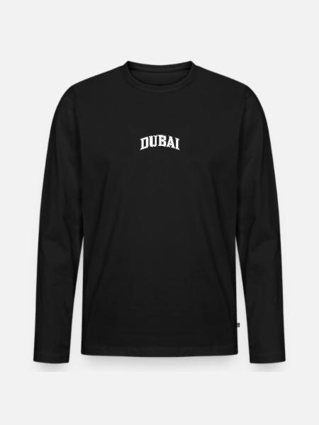 Dubai lettering in the arch - Men's Premium Organic Long Sleeve Shirt - black