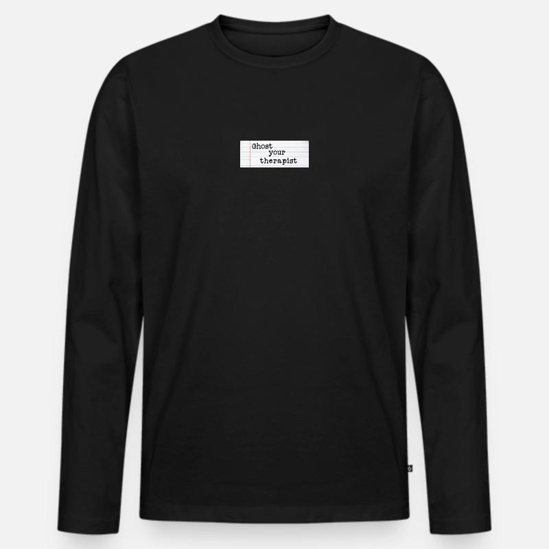 Ghost Your Therapist - Männer Premium Bio Langarmshirt - Schwarz