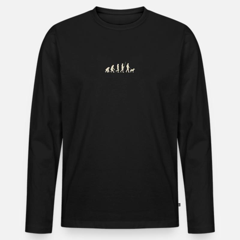 Illustration der Evolution der Menschheit - Männer Premium Bio Langarmshirt - Schwarz