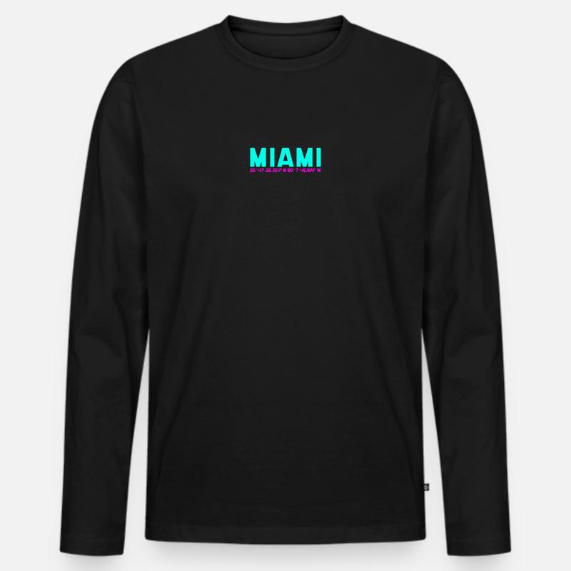 Miami Neon Coordinates - Männer Premium Bio Langarmshirt - Schwarz