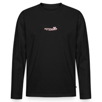 POTSDAMer - T-shirt manches longues Premium bio Homme - noir - Devant - Nico (187cm)