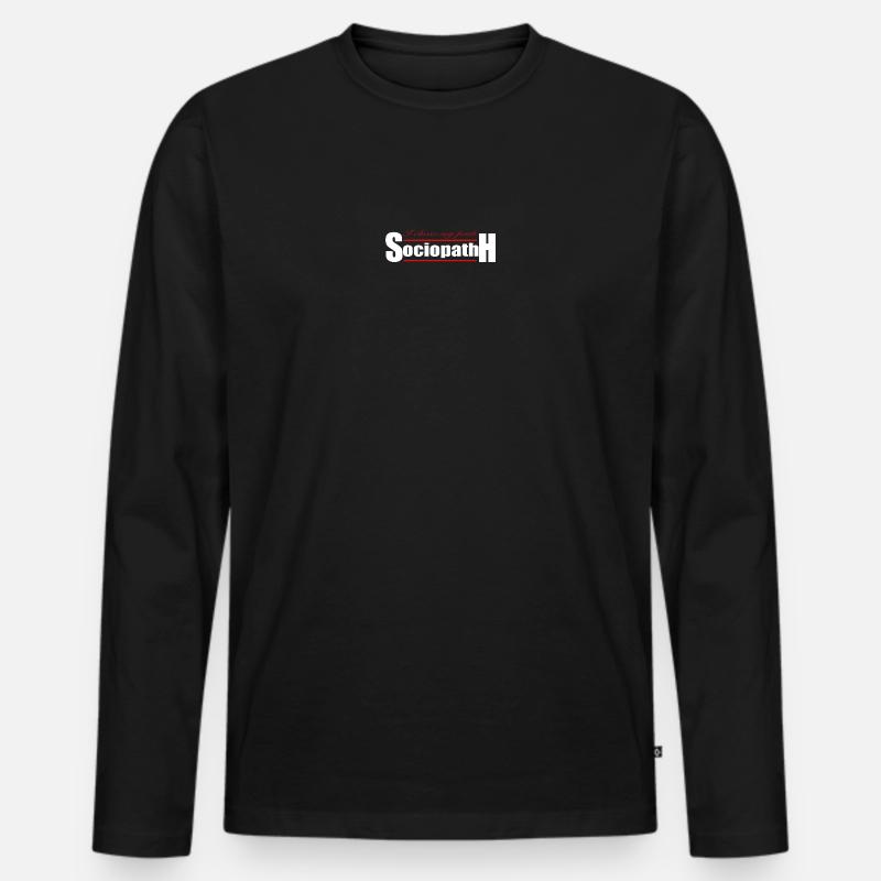 Soziopath - Männer Premium Bio Langarmshirt - Schwarz