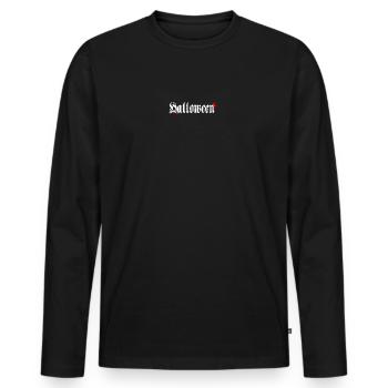 sprüche, Horror Motiv, coole Tees - Männer Premium Bio Langarmshirt - Schwarz - Vorne - Nico (187cm)