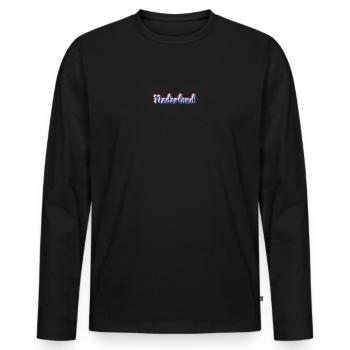 Nederland Script Flagfarben - Männer Premium Bio Langarmshirt - Schwarz - Vorne - Nico (187cm)