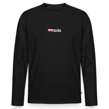 Drapeau de la Polska - T-shirt manches longues Premium bio Homme - noir - Devant - Nico (187cm)