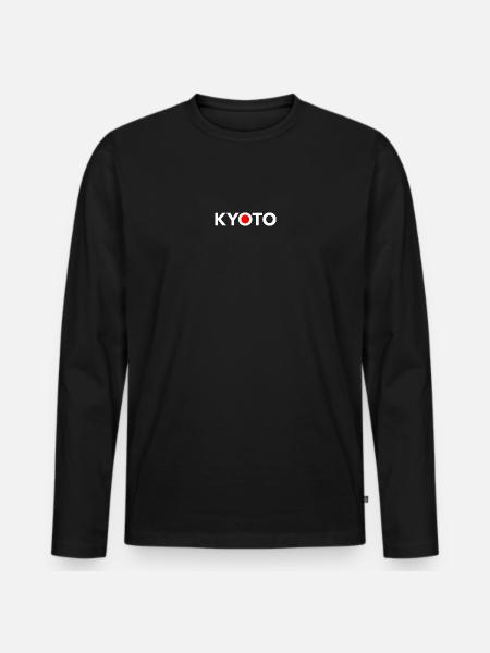 KYOTO Japan Japanese Flag - Men's Premium Organic Long Sleeve Shirt - black