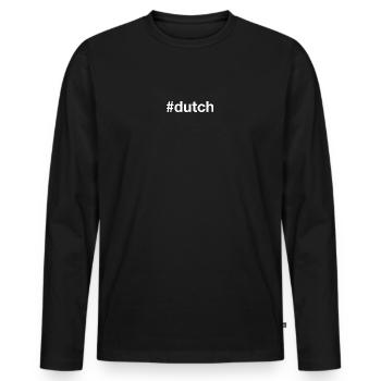 DUTCH Netherlands - Men's Premium Organic Long Sleeve Shirt - black - Front - Nico (187cm)