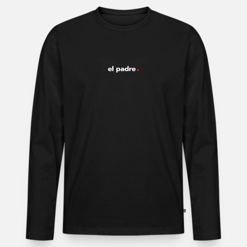 El Padre - Männer Premium Bio Langarmshirt - Schwarz
