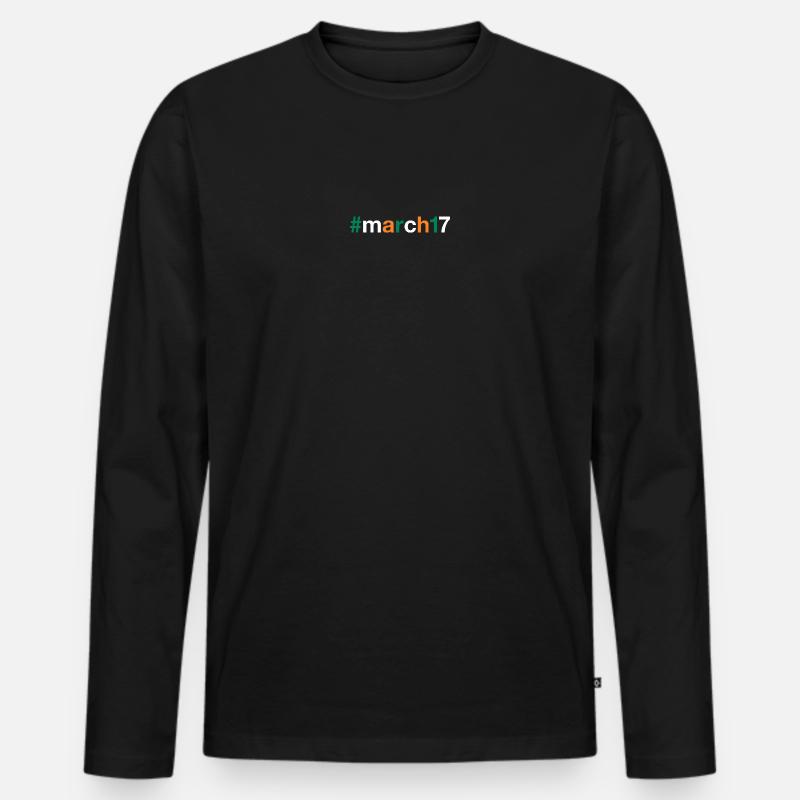 March 17 St Patricks day - Männer Premium Bio Langarmshirt - Schwarz