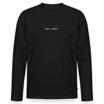 import 42 weiß - Männer Premium Bio Langarmshirt - Schwarz - Vorne - Nico (187cm)