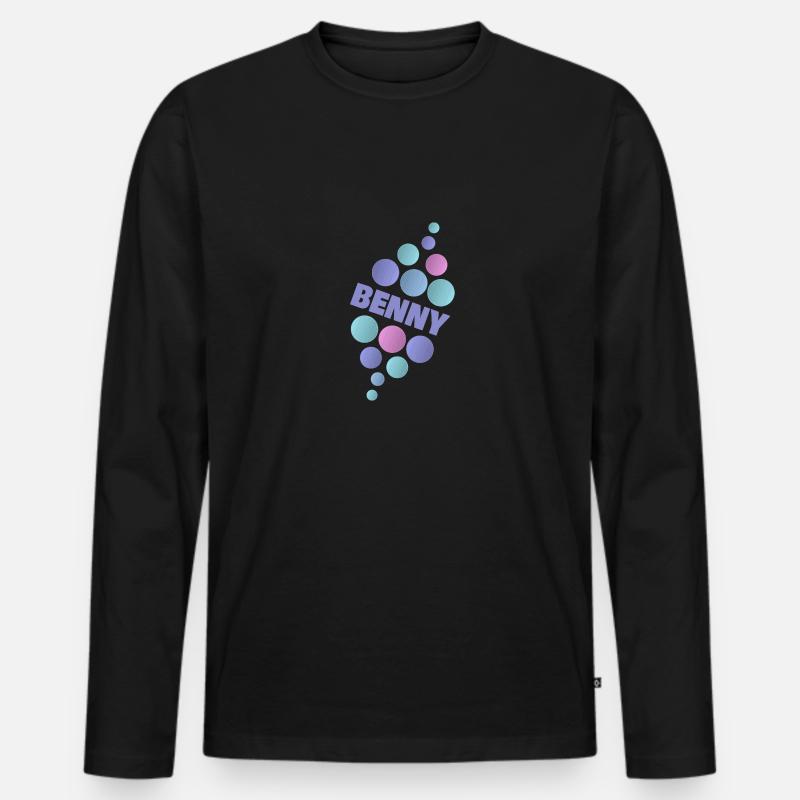 Vorname Benny - Männer Premium Bio Langarmshirt - Schwarz