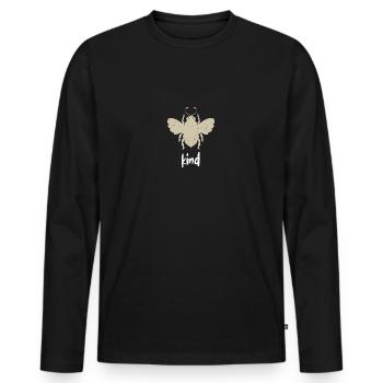Beige Bee Child Bee Be Child - T-shirt manches longues Premium bio Homme - noir - Devant - Nico (187cm)