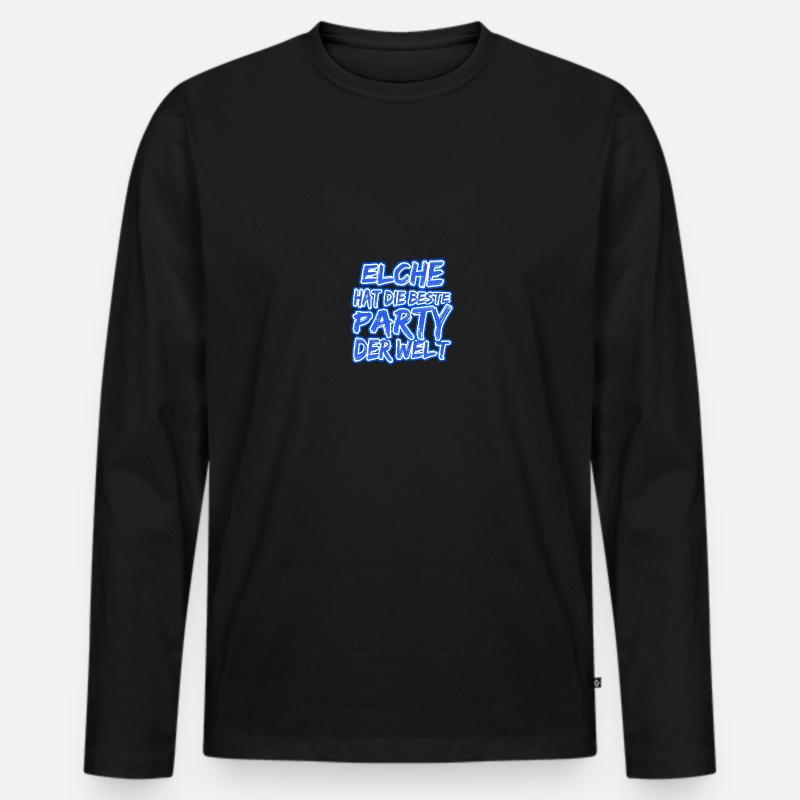 Elche Elche - Männer Premium Bio Langarmshirt - Schwarz