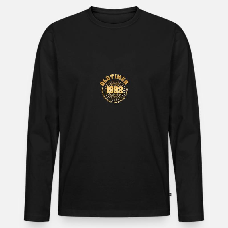 Geschenkidee 1992 - Männer Premium Bio Langarmshirt - Schwarz