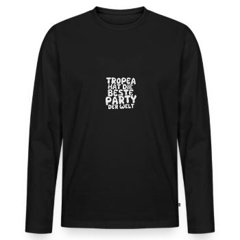 Destination de vacances Tropea - T-shirt manches longues Premium bio Homme - noir - Devant - Nico (187cm)