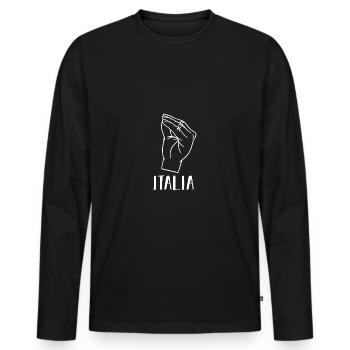 Italie Italien Italien Italie - T-shirt manches longues Premium bio Homme - noir - Devant - Nico (187cm)