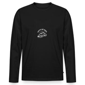 Positiv Auf Berge Getestet Bergsteiger Berg Spruch - Männer Premium Bio Langarmshirt - Schwarz - Vorne - Nico (187cm)
