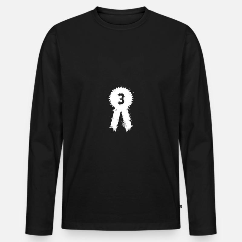 Medaille Platz 3 - Männer Premium Bio Langarmshirt - Schwarz