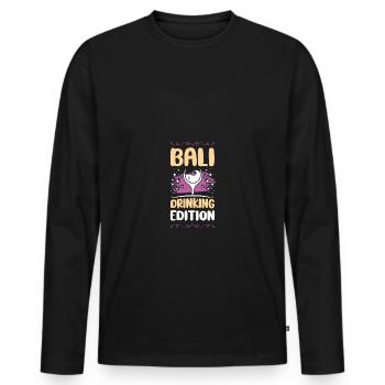 Bali Party Holidays - Men's Premium Organic Long Sleeve Shirt - black - Front - Nico (187cm)