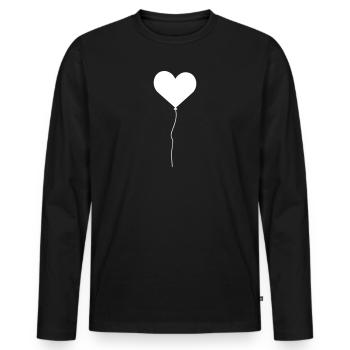 Heart balloon - Men's Premium Organic Long Sleeve Shirt - black - Front - Nico (187cm)