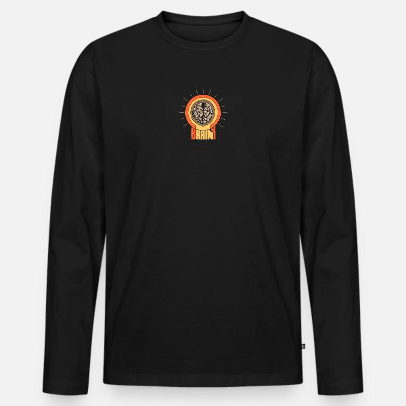 Gescheite Walnuss - Männer Premium Bio Langarmshirt - Schwarz