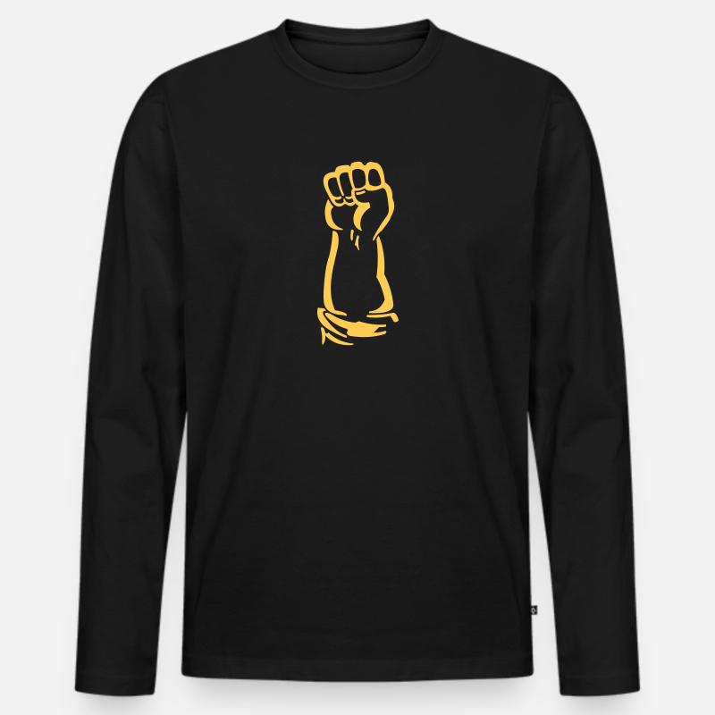 faust - Männer Premium Bio Langarmshirt - Schwarz