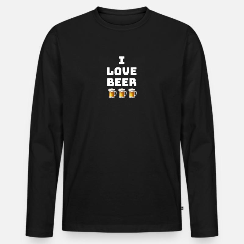 Beer Lover - Männer Premium Bio Langarmshirt - Schwarz