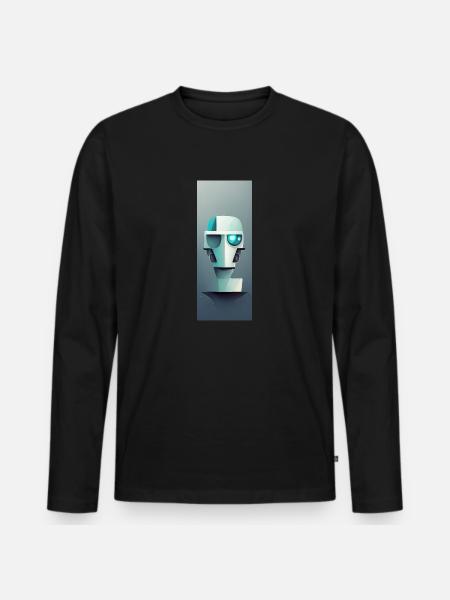 Roboter Abstrakt - Männer Premium Bio Langarmshirt - Schwarz