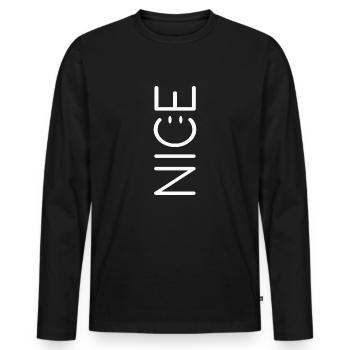 Gentil - T-shirt manches longues Premium bio Homme - noir - Devant - Nico (187cm)