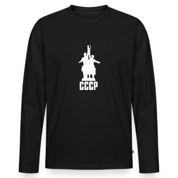Ouvrier et kolkhozbienne Russie Russe - T-shirt manches longues Premium bio Homme - noir - Devant - Nico (187cm)