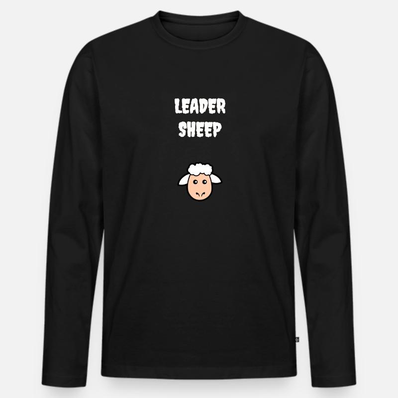 Führschafe - Männer Premium Bio Langarmshirt - Schwarz