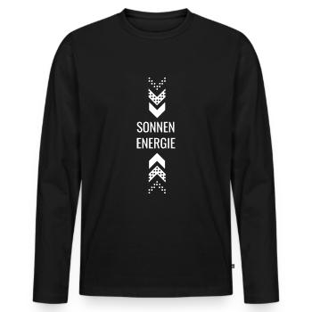 sonne energie 10 - Männer Premium Bio Langarmshirt - Schwarz - Vorne - Nico (187cm)