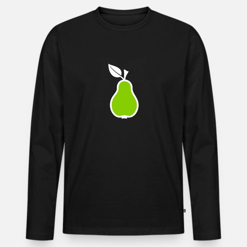 Birne - Männer Premium Bio Langarmshirt - Schwarz