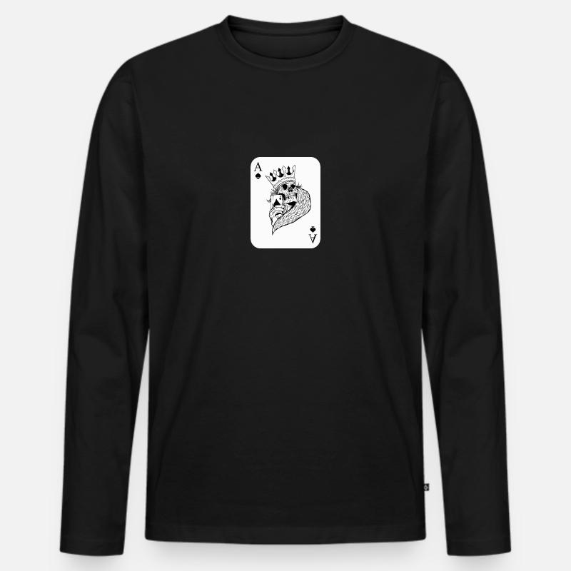 Ass Poker Pik Geschenk Karten - Männer Premium Bio Langarmshirt - Schwarz