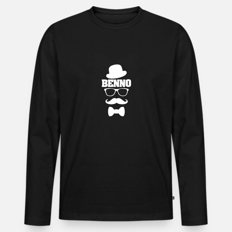 Vorname Benno - Männer Premium Bio Langarmshirt - Schwarz
