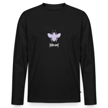 Abeille pastel violette Abeille tolérante Soyez tolérante - T-shirt manches longues Premium bio Homme - noir - Devant - Nico (187cm)