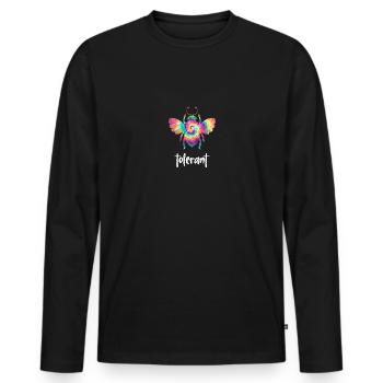 Tie Dye Bee Tolerant Biene Be Tolerant - T-shirt manches longues Premium bio Homme - noir - Devant - Nico (187cm)