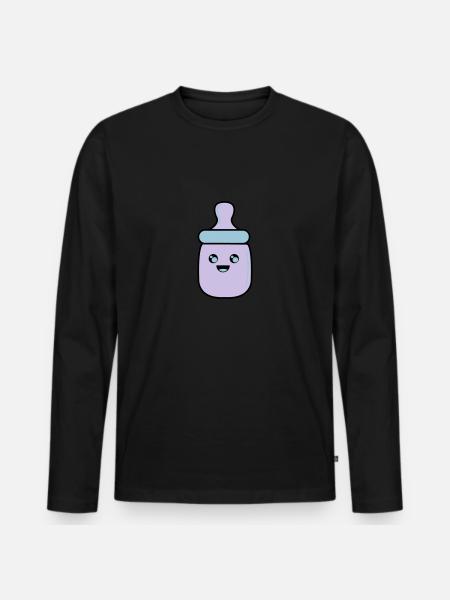 bébé bouteille 02 - T-shirt manches longues Premium bio Homme - noir