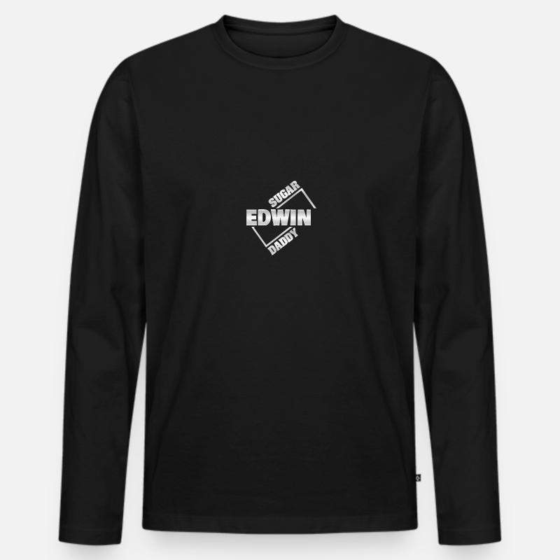 Sugardaddy Edwin - Männer Premium Bio Langarmshirt - Schwarz