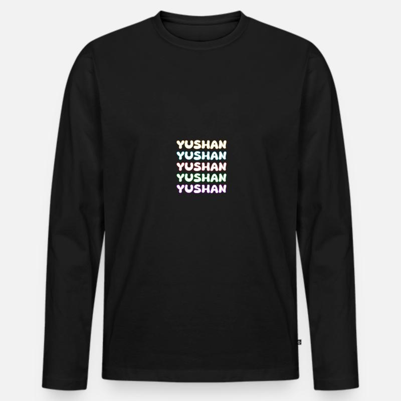 Yushan - Männer Premium Bio Langarmshirt - Schwarz