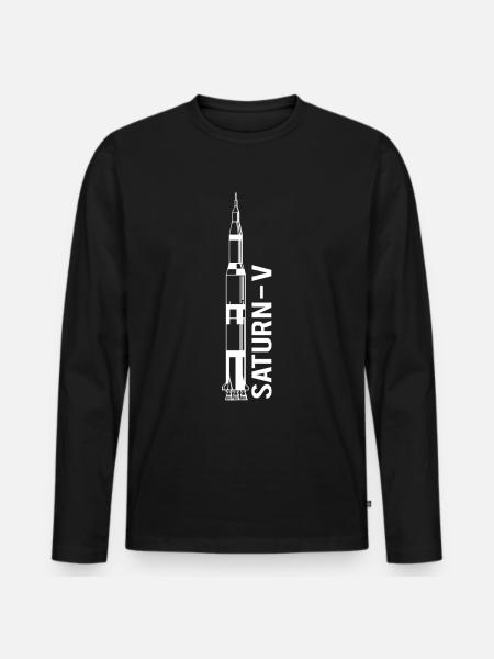 Saturn V - Nasa - Apollo - Männer Premium Bio Langarmshirt - Schwarz