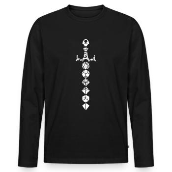 SWORD Dice Gamer Jeu de société Dragon Cadeau - T-shirt manches longues Premium bio Homme - noir - Devant - Nico (187cm)