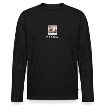 Photo rétro de la place rouge de Moscou - T-shirt manches longues Premium bio Homme - noir - Devant - Nico (187cm)