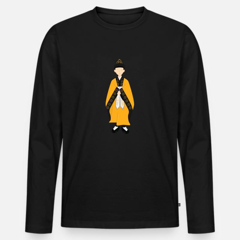 Daoshi - Männer Premium Bio Langarmshirt - Schwarz