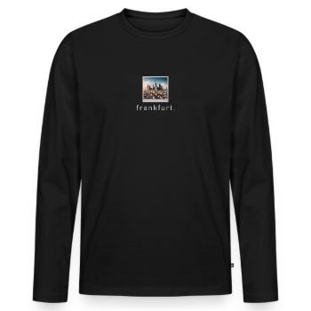 Skyline Frankfurt Photo rétro - T-shirt manches longues Premium bio Homme - noir - Devant - Nico (187cm)