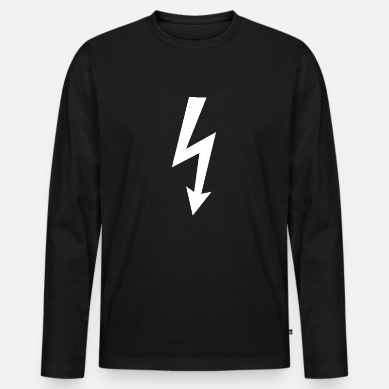 Blitz Logo - Männer Premium Bio Langarmshirt - Schwarz