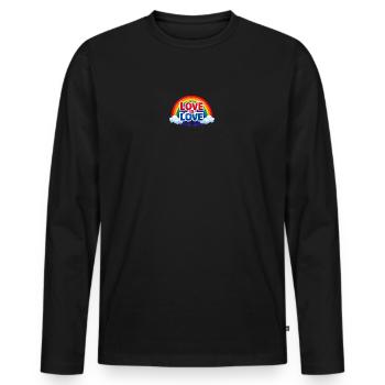 Emblème arc-en-ciel de L’amour est l’amour - T-shirt manches longues Premium bio Homme - noir - Devant - Nico (187cm)