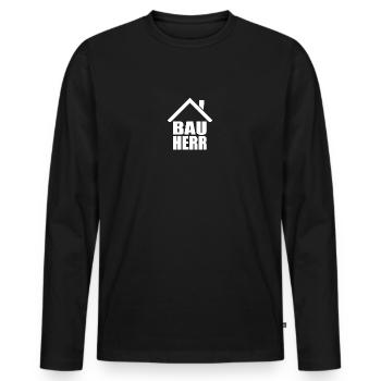 Bauherr Geschenk - Männer Premium Bio Langarmshirt - Schwarz - Vorne - Nico (187cm)