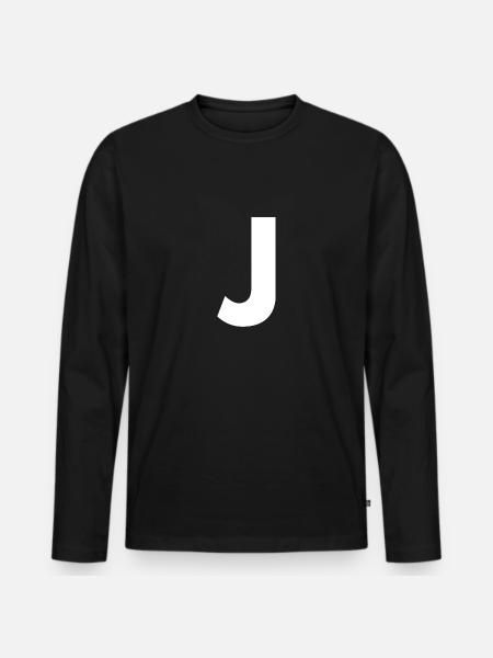 J - Men's Premium Organic Long Sleeve Shirt - black