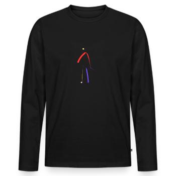 Modere Kunst - Männer Premium Bio Langarmshirt - Schwarz - Vorne - Nico (187cm)